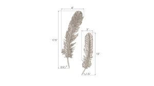 Phillips Collection Feathers Decorative Wall Art Sculptures – Luminous Nature-inspired Design For Modern Interiors Silver Resin Ph79017