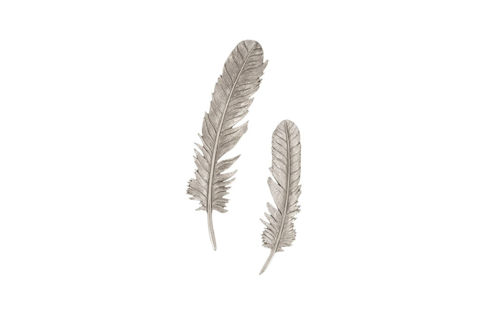 Phillips Collection Feathers Decorative Wall Art Sculptures – Luminous Nature-inspired Design For Modern Interiors Silver Resin Ph79017