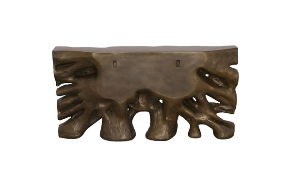 Phillips Collection Square Root Console Table - Modern Organic Design for Entryway, Hallway, or Living Room Decor Resin, Antique Bronze Finish PH79052