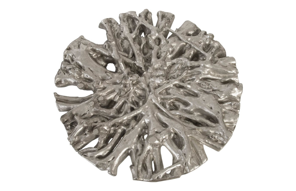 Phillips Collection Root Cast Coffee Table - Antique Silver Leaf Finish, Unique Organic Design For Modern Spaces Silver Resin Ph79106
