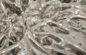 Phillips Collection Root Cast Coffee Table - Antique Silver Leaf Finish, Unique Organic Design For Modern Spaces Silver Resin Ph79106