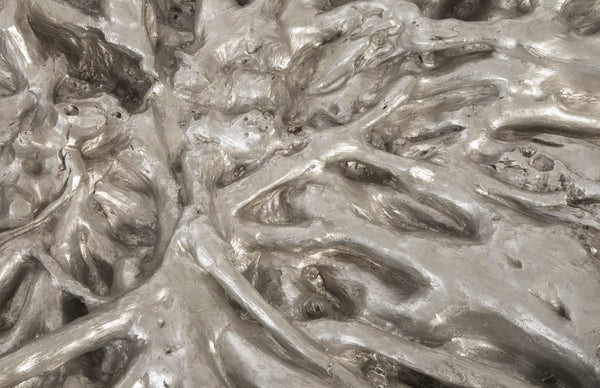 Phillips Collection Root Cast Coffee Table - Antique Silver Leaf Finish, Unique Organic Design For Modern Spaces Silver Resin Ph79106