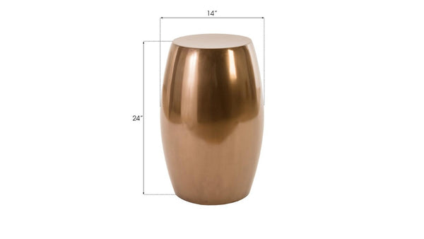 Phillips Collection Vex Polished Bronze Resin Capsule Side Table for Living Room Bedroom or Outdoor Use PH80621