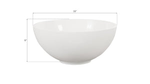 Phillips Collection Sulu Wide Shallow Resin Decorative Bowl with Gel Coat White Finish for Indoor Outdoor Use PH80630