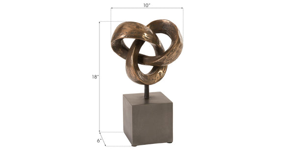Phillips Collection Trifoil Table Sculpture in Bronze - Modern Organic Art Piece for Elegant Home Décor & Styling PH80670