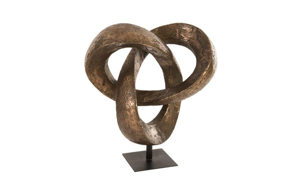 Phillips Collection Trifoil Bronze Resin Floor Sculpture Organic Loop Form for Modern Living Spaces PH80672