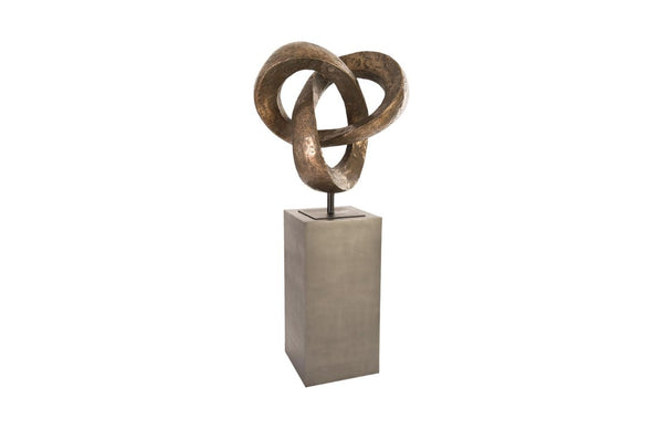Phillips Collection Trifoil Bronze Resin Floor Sculpture Organic Loop Form for Modern Living Spaces PH80672