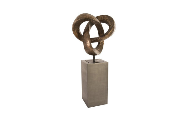 Phillips Collection Trifoil Bronze Resin Floor Sculpture Organic Loop Form for Modern Living Spaces PH80672
