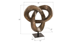 Phillips Collection Trifoil Bronze Resin Floor Sculpture Organic Loop Form for Modern Living Spaces PH80672