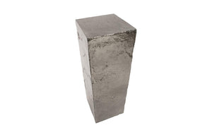 Phillips Collection Slate Large Composite Pedestal with Hand-Applied Metallic Finish for Modern Interiors PH80685