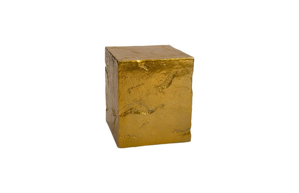 Phillips Collection Slate Pedestal Artisan Gold Resin Accent Riser for Plants Sculptures and Decor PH80688
