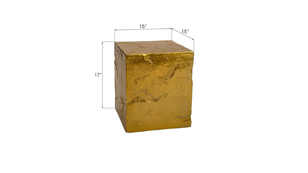 Phillips Collection Slate Pedestal Artisan Gold Resin Accent Riser for Plants Sculptures and Decor PH80688