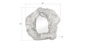 Phillips Collection Rock Pond Mirror - Sculptural Silver Leaf Design for Modern Organic Interiors and Gallery Walls PH81109