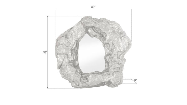Phillips Collection Rock Pond Mirror - Sculptural Silver Leaf Design for Modern Organic Interiors and Gallery Walls PH81109