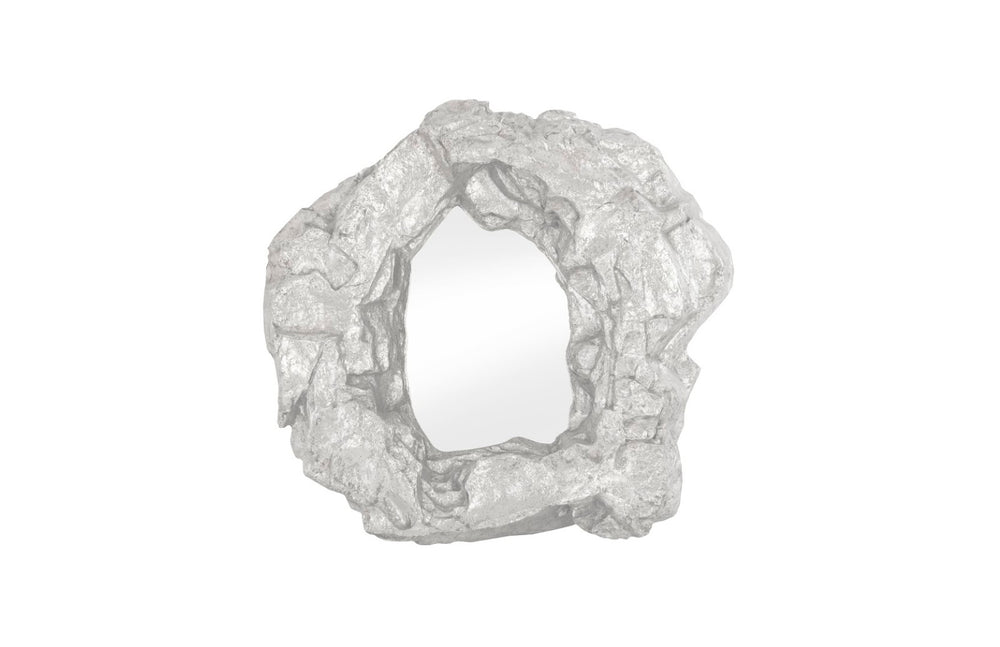 Phillips Collection Rock Pond Mirror - Sculptural Silver Leaf Design for Modern Organic Interiors and Gallery Walls PH81109