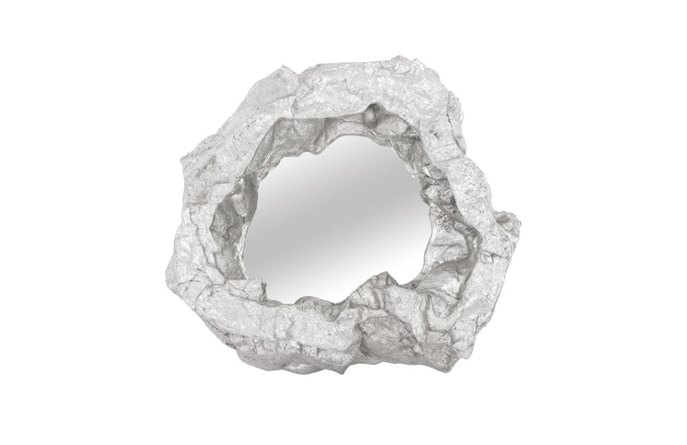 Phillips Collection Rock Pond Mirror – Asymmetrical Silver Leaf Design for Modern Organic Wall Décor and Sculpture PH81110