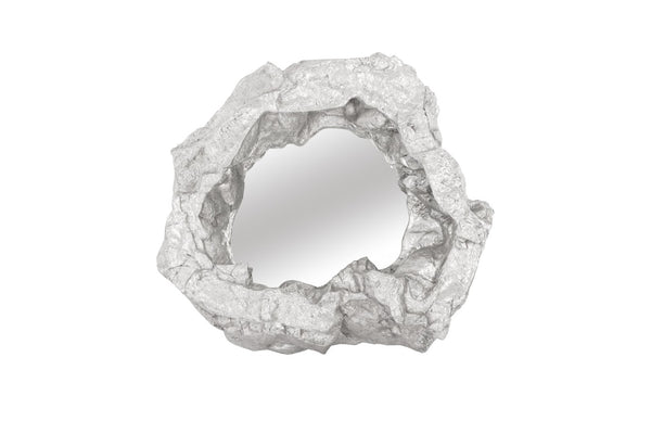 Phillips Collection Rock Pond Mirror – Asymmetrical Silver Leaf Design for Modern Organic Wall Décor and Sculpture PH81110