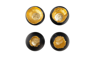 Phillips Collection Broken Egg Wall Art Set Of 4 - Black & Gold Leaf Decorative Sculptures For Modern Home Decor Black,Gold Resin Ph81190