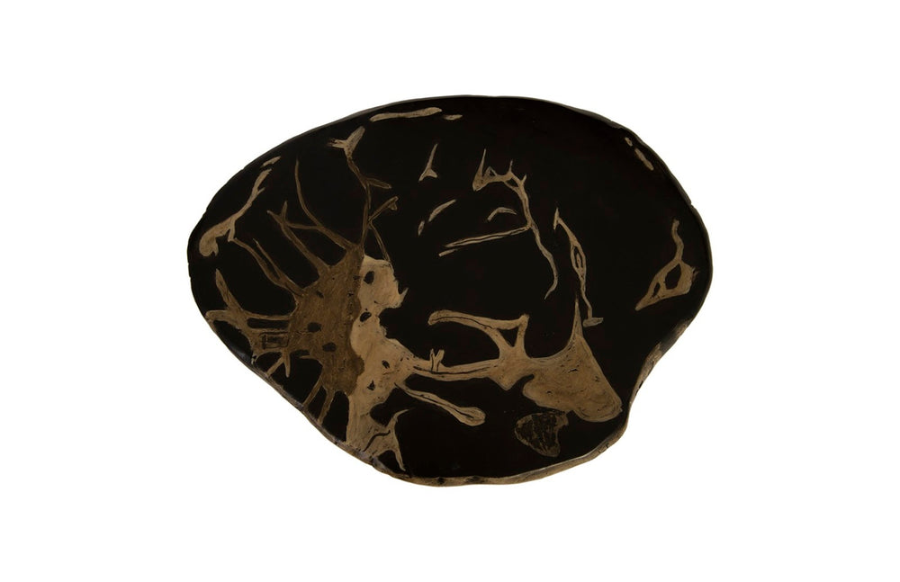 Phillips Collection Cast Petrified Wood Stool - Hand-Painted Resin Accent Seat, Modern Durability for Any Space PH82367