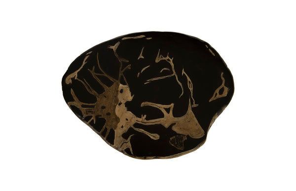 Phillips Collection Cast Petrified Wood Stool - Hand-Painted Resin Accent Seat, Modern Durability for Any Space PH82367