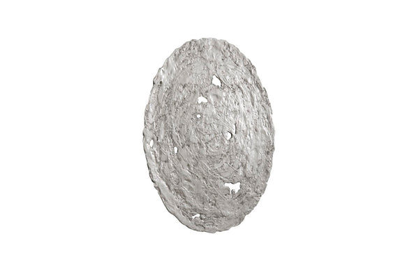 Phillips Collection Molten Wall Disc - Stunning Bright Silver Leaf Sculpture for Modern Home Décor & Gallery Walls Medium, Silver Leaf PH83139
