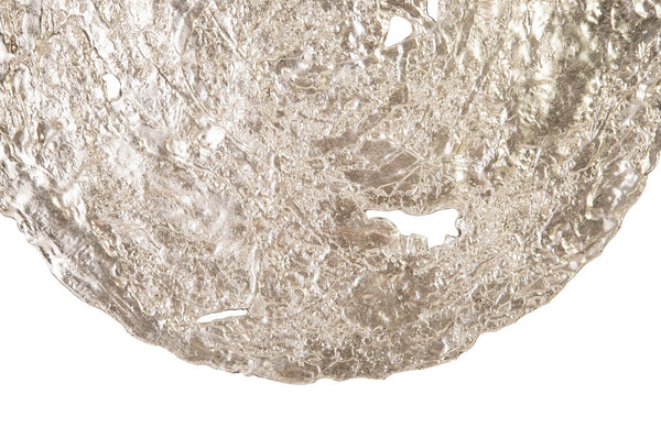 Phillips Collection Molten Wall Disc - Stunning Bright Silver Leaf Sculpture for Modern Home Décor & Gallery Walls Medium, Silver Leaf PH83139