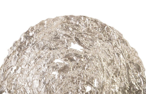 Phillips Collection Molten Wall Disc - Stunning Bright Silver Leaf Sculpture for Modern Home Décor & Gallery Walls Medium, Silver Leaf PH83139