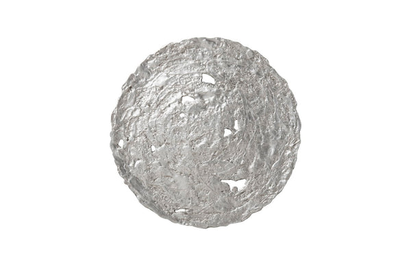 Phillips Collection Molten Wall Disc - Stunning Bright Silver Leaf Sculpture for Modern Home Décor & Gallery Walls Medium, Silver Leaf PH83139