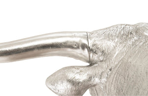 Phillips Collection Longhorn Bull Wall Sculpture in Silver Leaf Finish – Modern Western Art for Home & Office Décor PH83141