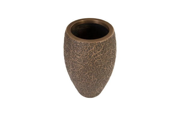 Phillips Collection String Theory Planter - Modern Artisan-Designed Accent for Indoor and Outdoor Decor, 24 Inches Tall Bronze, SM PH83550
