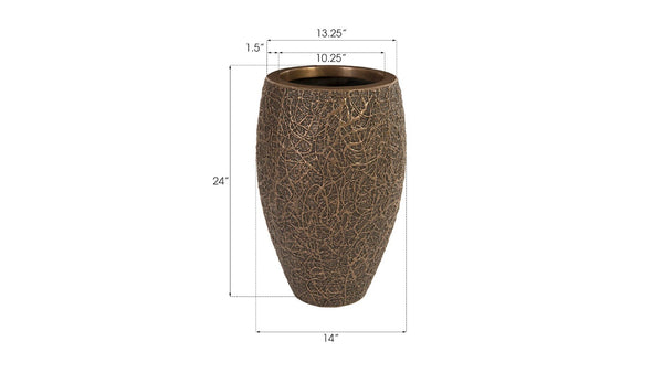 Phillips Collection String Theory Planter - Modern Artisan-Designed Accent for Indoor and Outdoor Decor, 24 Inches Tall Bronze, SM PH83550