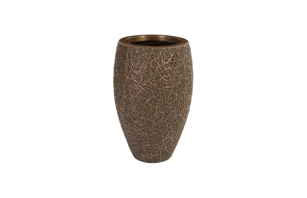 Phillips Collection String Theory Planter - Modern Artisan-Designed Accent for Indoor and Outdoor Decor, 24 Inches Tall Bronze, SM PH83550