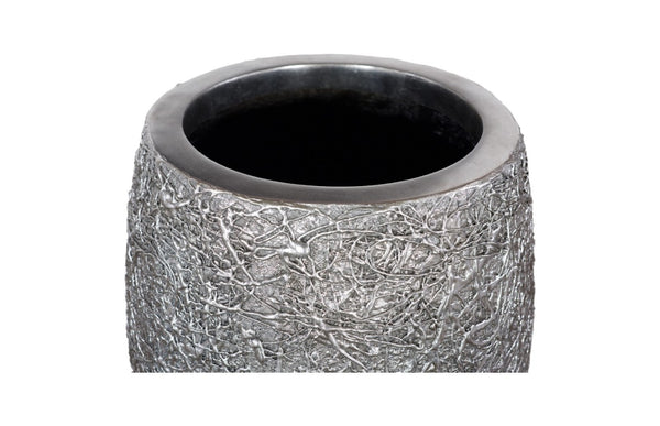 Phillips Collection String Theory Planter - Modern Artisan-Designed Accent for Indoor and Outdoor Decor, 24 Inches Tall Silver Leaf, SM PH83551