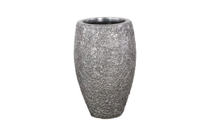 Phillips Collection String Theory Planter - Modern Artisan-Designed Accent for Indoor and Outdoor Decor, 24 Inches Tall Silver Leaf, SM PH83551