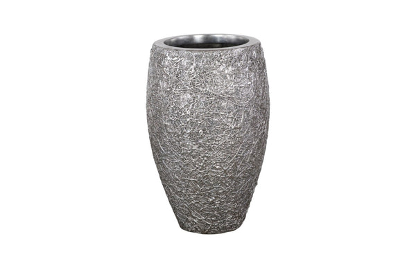 Phillips Collection String Theory Planter - Modern Artisan-Designed Accent for Indoor and Outdoor Decor, 24 Inches Tall Silver Leaf, SM PH83551