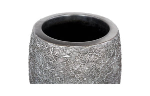 Phillips Collection String Theory Resin Planter Silver Leaf Finish Rust Proof Indoor Outdoor Vessel SM PH83551