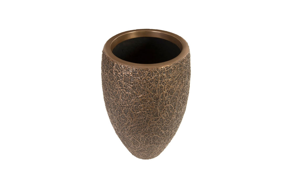 Phillips Collection String Theory Planter - Modern Artisan-Designed Accent for Indoor and Outdoor Decor, 24 Inches Tall Bronze, MD PH83552