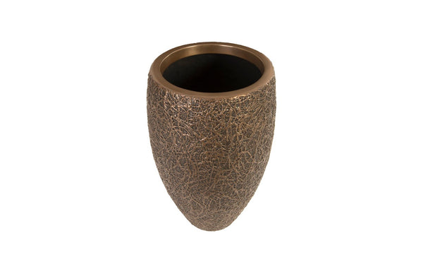 Phillips Collection String Theory Planter - Modern Artisan-Designed Accent for Indoor and Outdoor Decor, 24 Inches Tall Bronze, MD PH83552