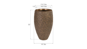 Phillips Collection String Theory Planter - Modern Artisan-Designed Accent for Indoor and Outdoor Decor, 24 Inches Tall Bronze, MD PH83552