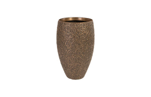 Phillips Collection String Theory Planter - Modern Artisan-Designed Accent for Indoor and Outdoor Decor, 24 Inches Tall Bronze, MD PH83552