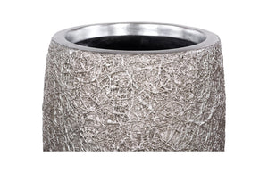 Phillips Collection String Theory Planter - Modern Artisan-Designed Accent for Indoor and Outdoor Decor, 24 Inches Tall Silver Leaf, MD PH83553