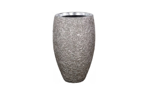 Phillips Collection String Theory Planter - Modern Artisan-Designed Accent for Indoor and Outdoor Decor, 24 Inches Tall Silver Leaf, MD PH83553