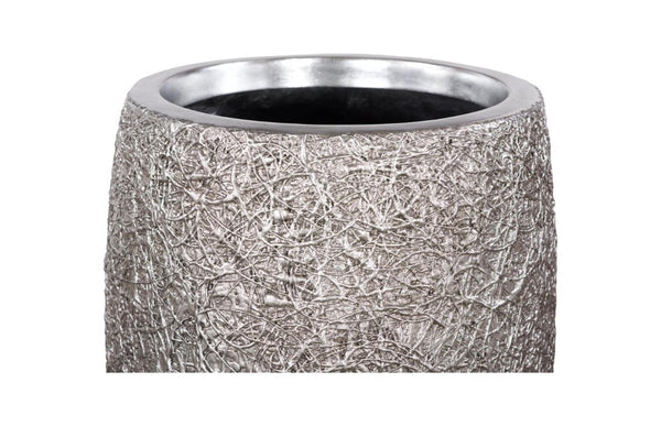 Phillips Collection String Theory Resin Planter Silver Leaf Finish Rust Proof Indoor Outdoor Vessel MD PH83553