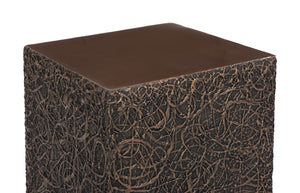 Phillips Collection String Theory Pedestal - Modern Organic Accent Stand for Sculptures & Planters in Gleaming Finish Bronze, SM PH83554