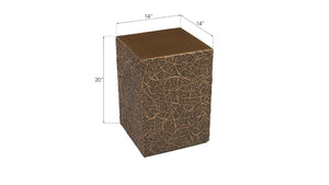 Phillips Collection String Theory Pedestal - Modern Organic Accent Stand for Sculptures & Planters in Gleaming Finish Bronze, SM PH83554