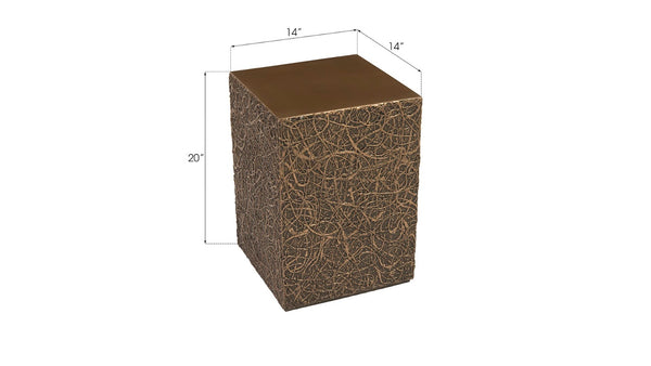 Phillips Collection String Theory Pedestal - Modern Organic Accent Stand for Sculptures & Planters in Gleaming Finish Bronze, SM PH83554