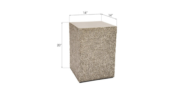 Phillips Collection String Theory Pedestal - Modern Organic Accent Stand for Sculptures & Planters in Gleaming Finish Silver Leaf, SM PH83555