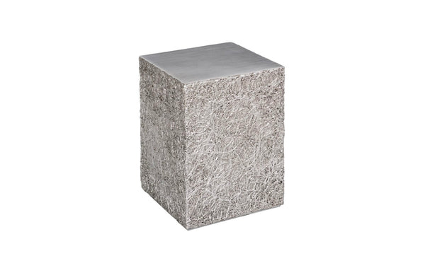 Phillips Collection String Theory Pedestal - Modern Organic Accent Stand for Sculptures & Planters in Gleaming Finish Silver Leaf, SM PH83555