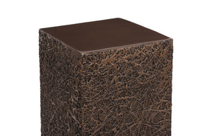Phillips Collection String Theory Pedestal - Modern Organic Accent Stand for Sculptures & Planters in Gleaming Finish Bronze, MD PH83556