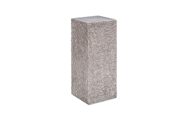 Phillips Collection String Theory Pedestal - Modern Organic Accent Stand for Sculptures & Planters in Gleaming Finish Silver Leaf, MD PH83557